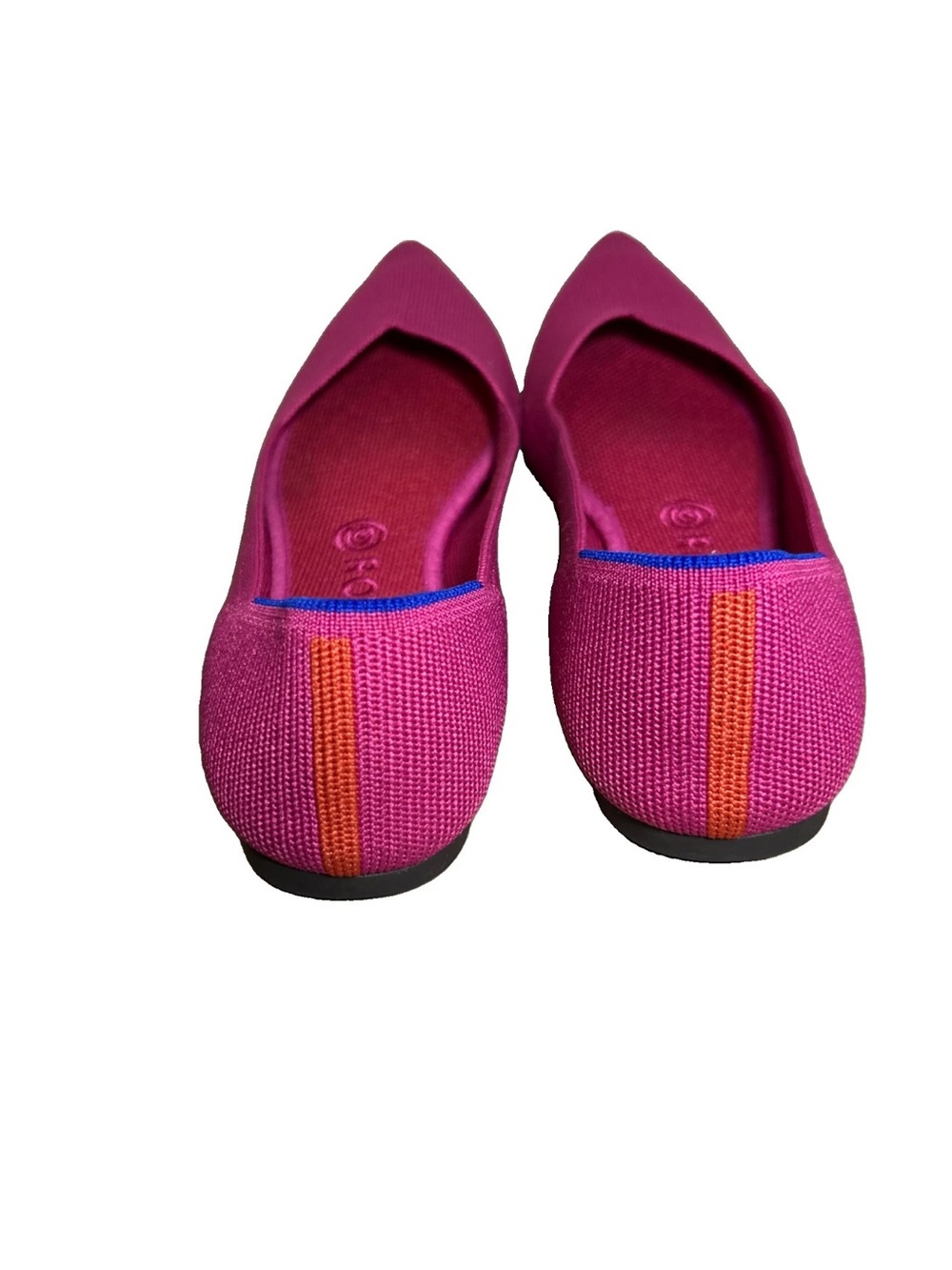 Rothy’s Women’s Knit Slip On Flats Pink & Blue Contrast Trim Pointed Toe Size 9 - Picture 9 of 13